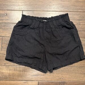 Maurice’s Women's High Waisted Paper Bag Black Shorts
